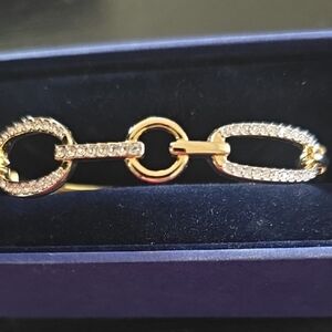 Swarovski Gold Tone and Silver Crystal Bracelet